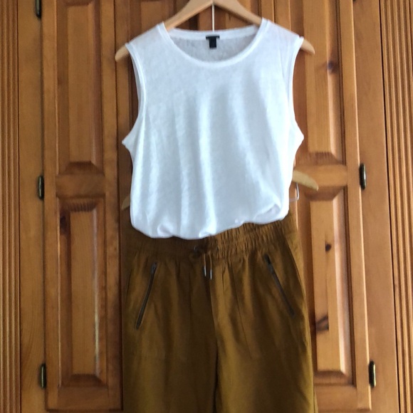 J Crew tank top with tan fringe balls at hem NWOT - Picture 10 of 12